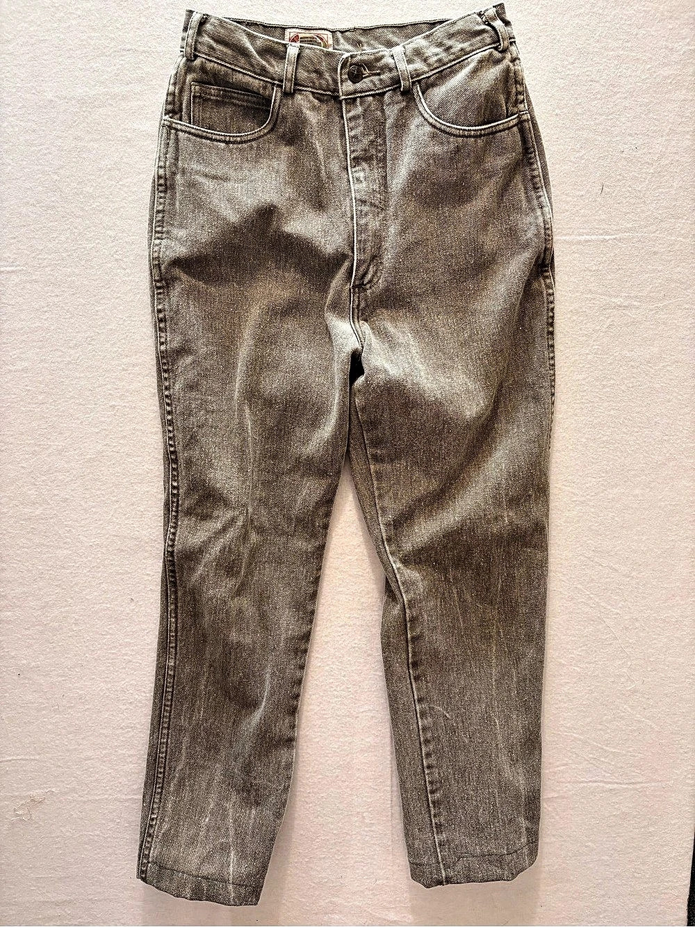 Vintage 80s Banana Republic High Rise Gray Green Jeans 26x25 Safari Era